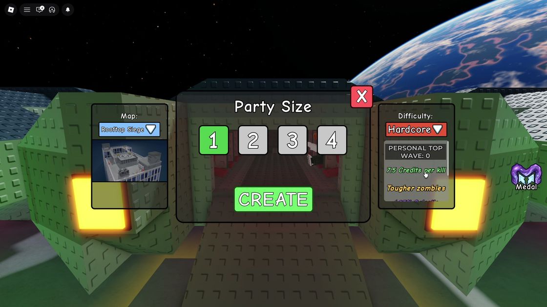 Hardcore difficulty select