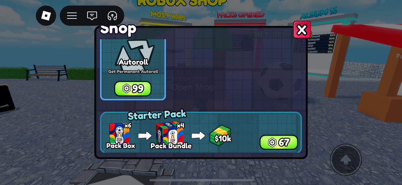 Leaderboard tabs behind the shop