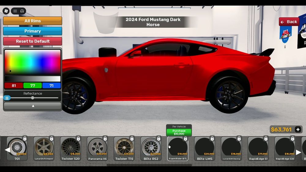 Rims: dozens of wheels (LunarShift, Twister, Blitz, Phantom…) — $6,000–$30,000, some up to