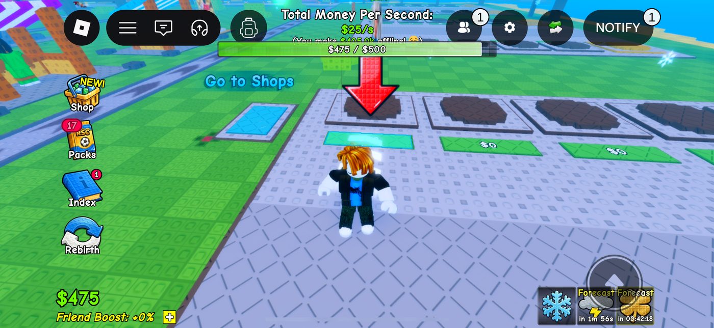 The same card placed on a plot slot, printing $25/s