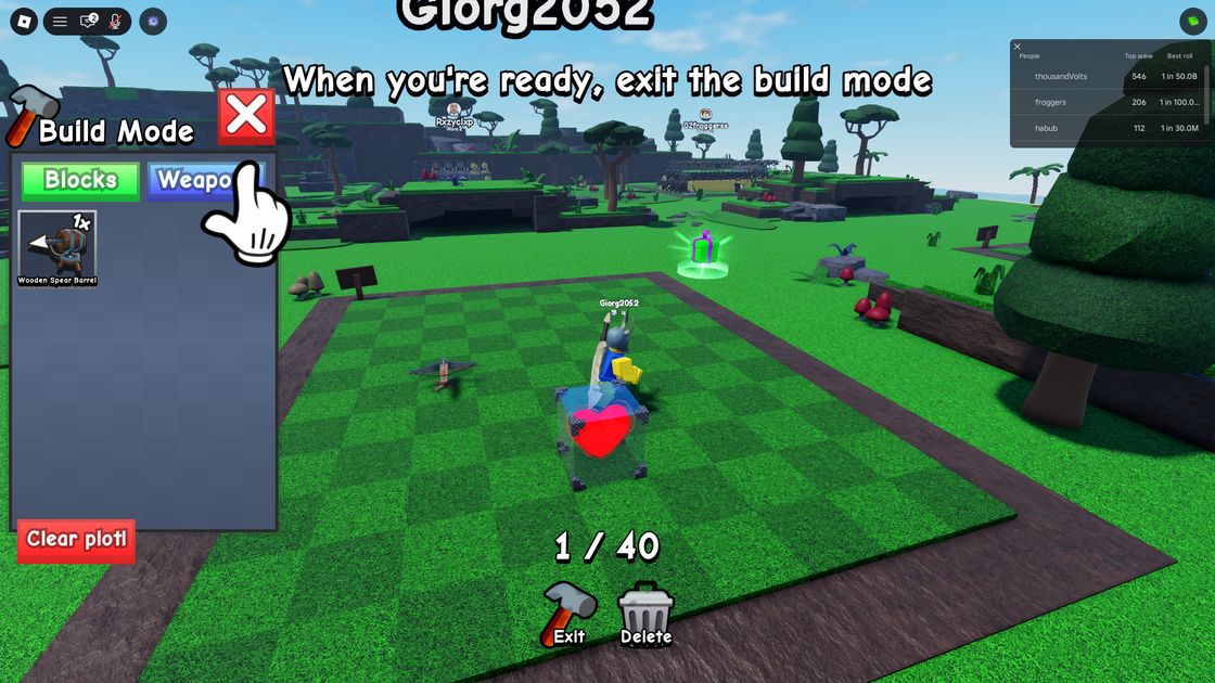 Exit build mode