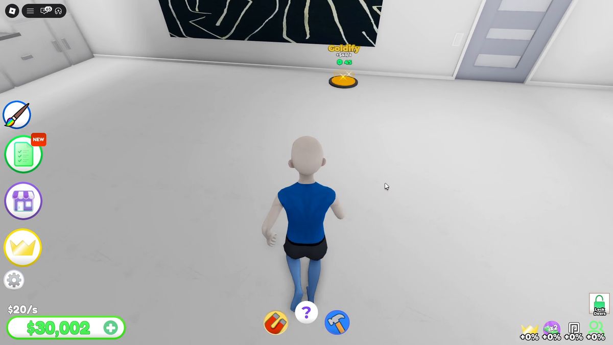 Goldify button inside another player house