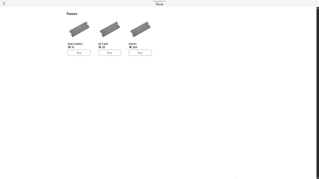 The Roblox store: only three passes
