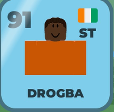 A Platinum card: 91 ST Drogba, Ivory Coast, light blue card