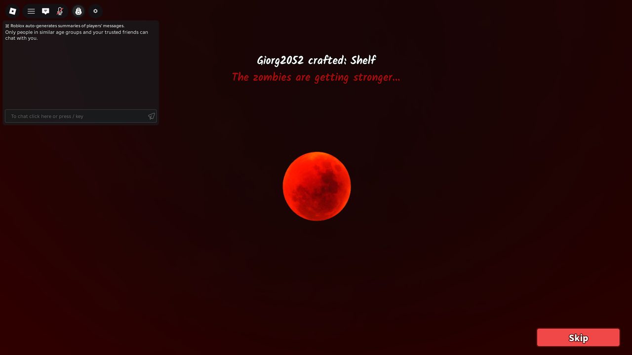Same beat layered over a blood-moon sky, stacked with a crafting toast β escalation and progress shown together.