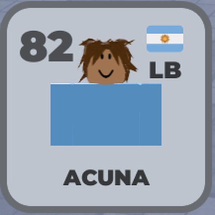 A Silver card: 82 LB Acuña, Argentina, white card