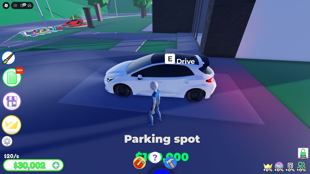 Car on parking spot