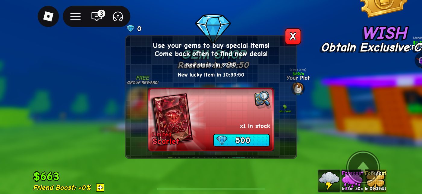 The Gem Shop's rotating Limited "Scarlet" pack