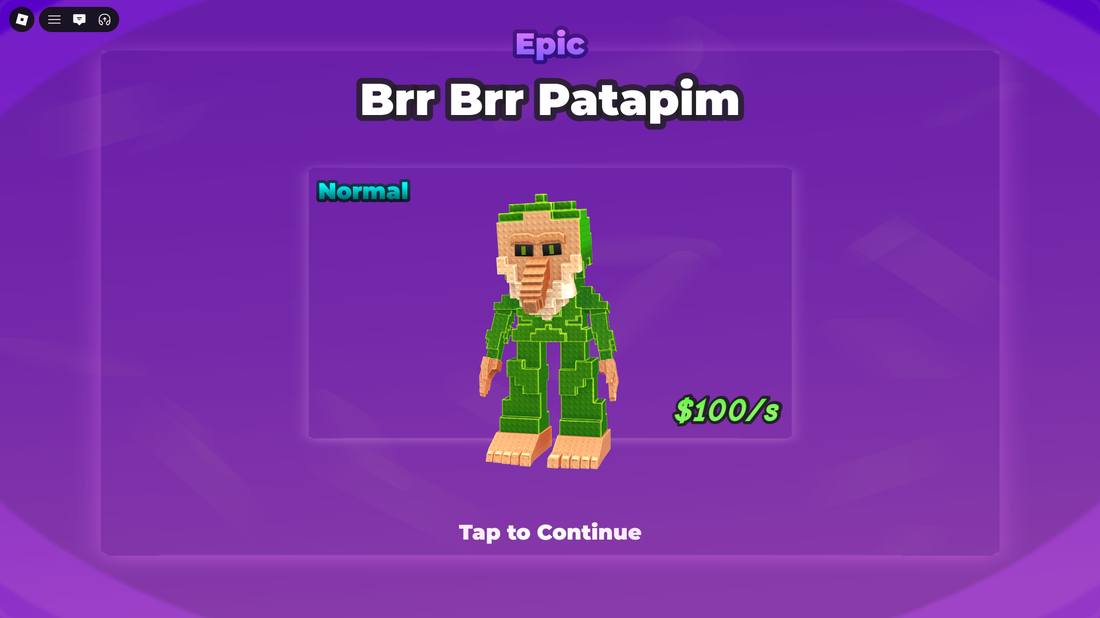 Epic Brr Brr Patapim 100 per second reveal