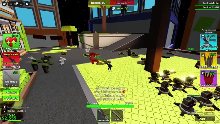 Minigun mowing down the horde