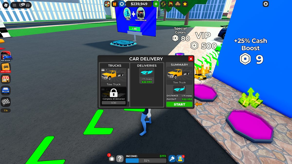 Car delivery setup