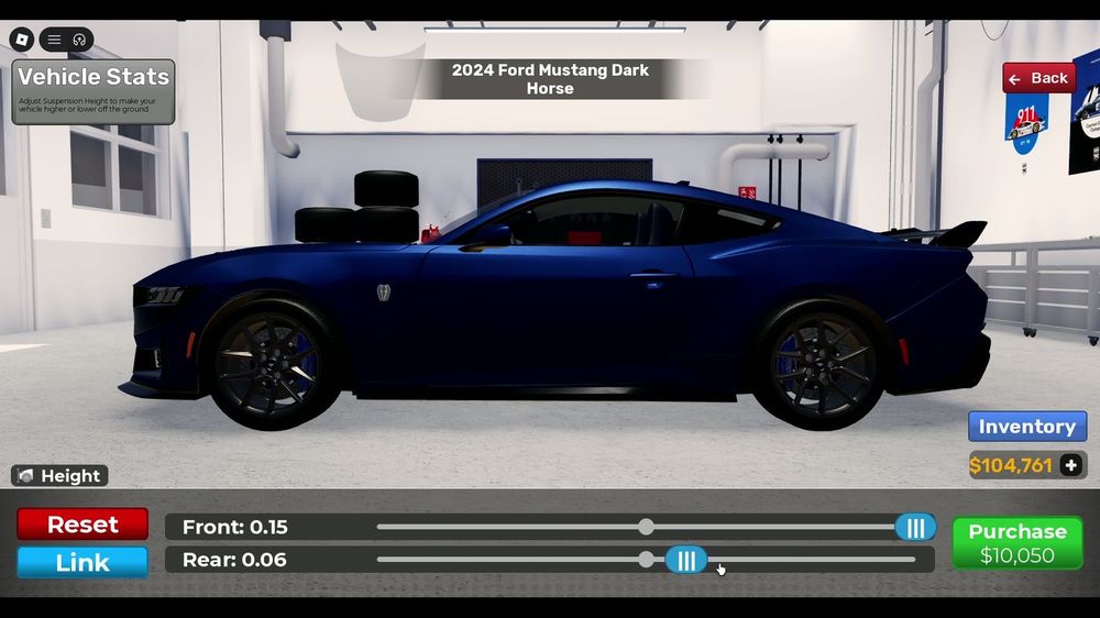 Suspension → Height: ride-height adjustment Front 0.15 / Rear 0.06 for $10,050. Price grow