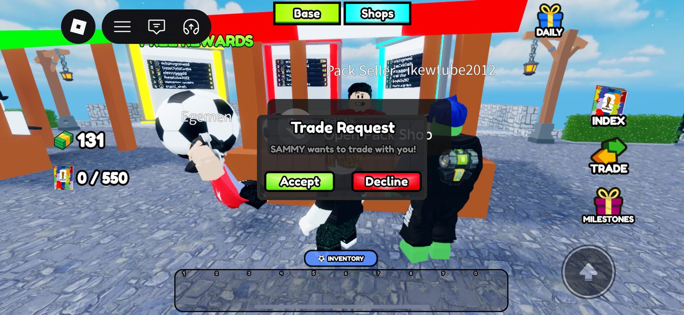 Live trading request in the hub