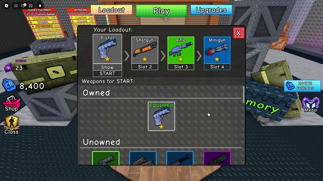 Slot 1 · pistols