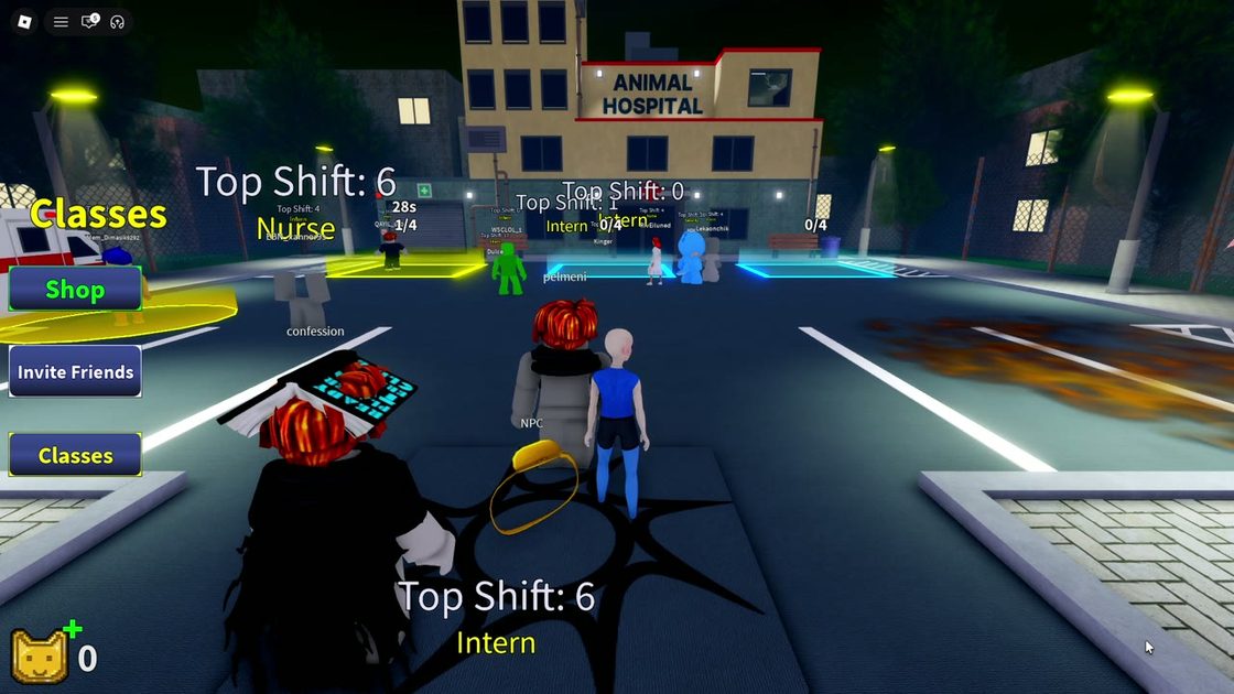 Lobby street with Shop/Classes buttons
