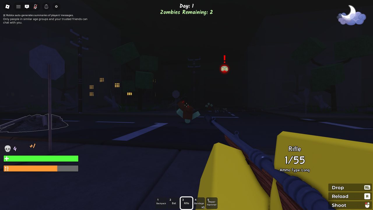 Night combat: bolt-action rifle,