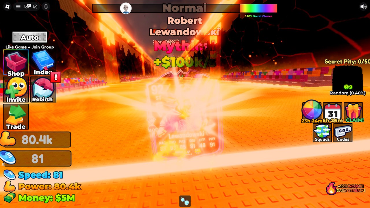 Reveal: Normal Lewandowski Mythical +$100k/s, 92 ST
