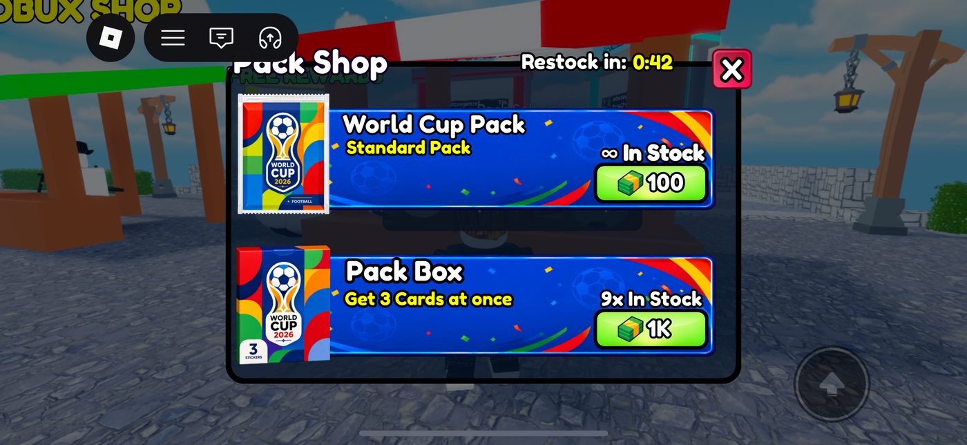 Cash pack shop and a trade request