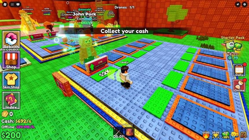 Collect your cash prompt over upgrade pads